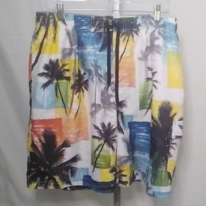 Men's tropical print swim trunks Croft & Barrow XL